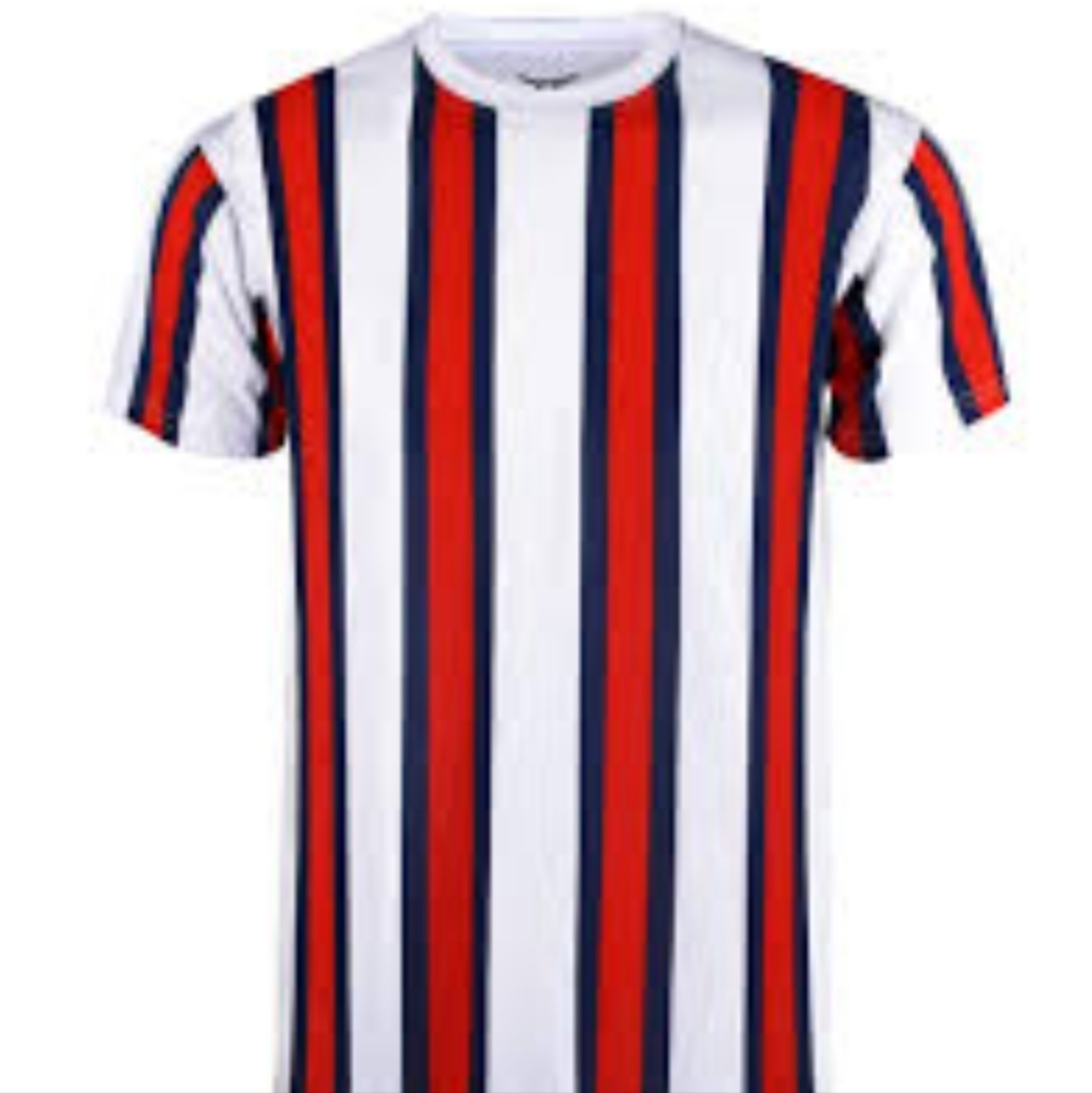 Bleecker‎ & Mercer T Shirt Men M Red White Striped Junior Short Sleeves Casual